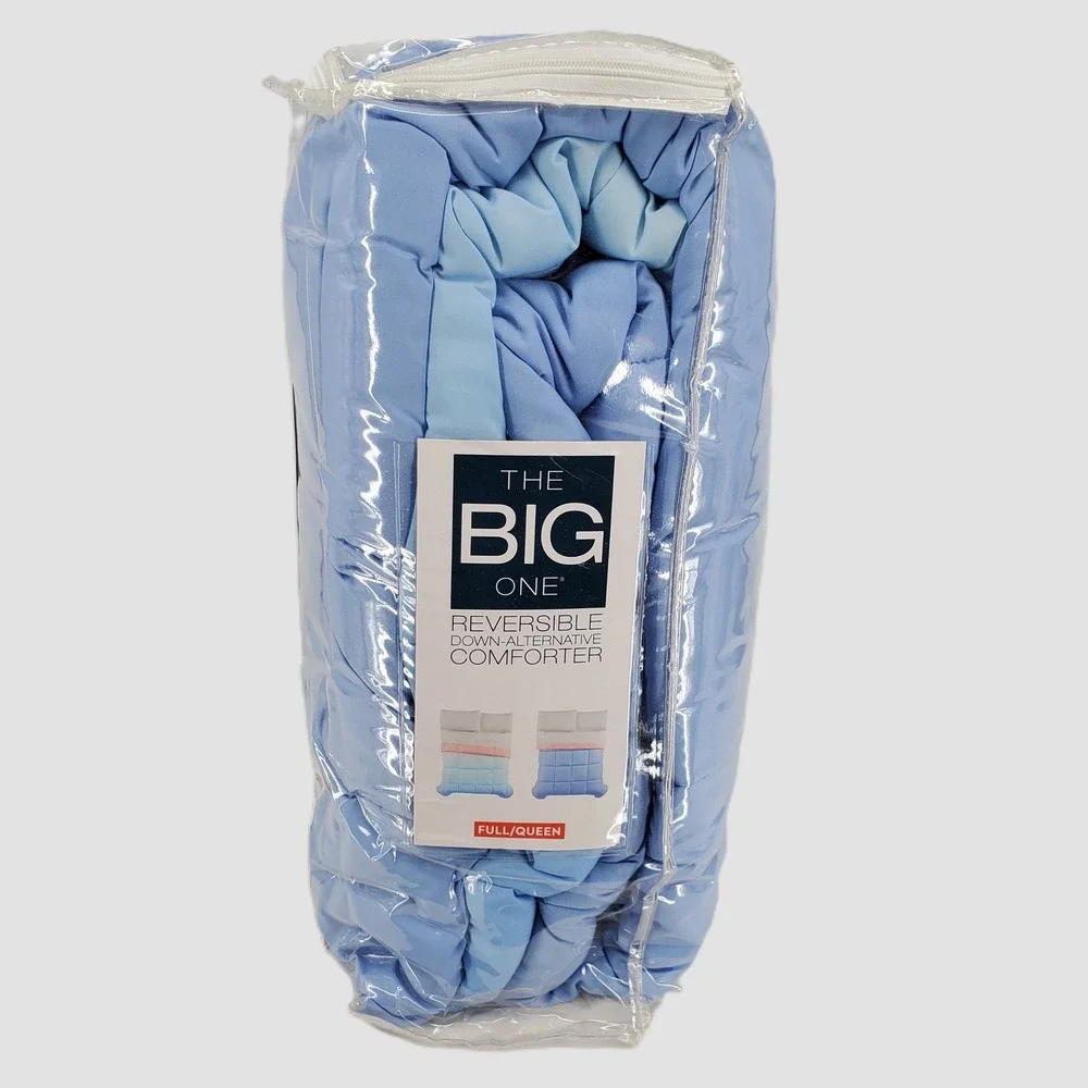 The Big One Reversible Down Alternative Comforter Full Queen Blue Ombre Pink New